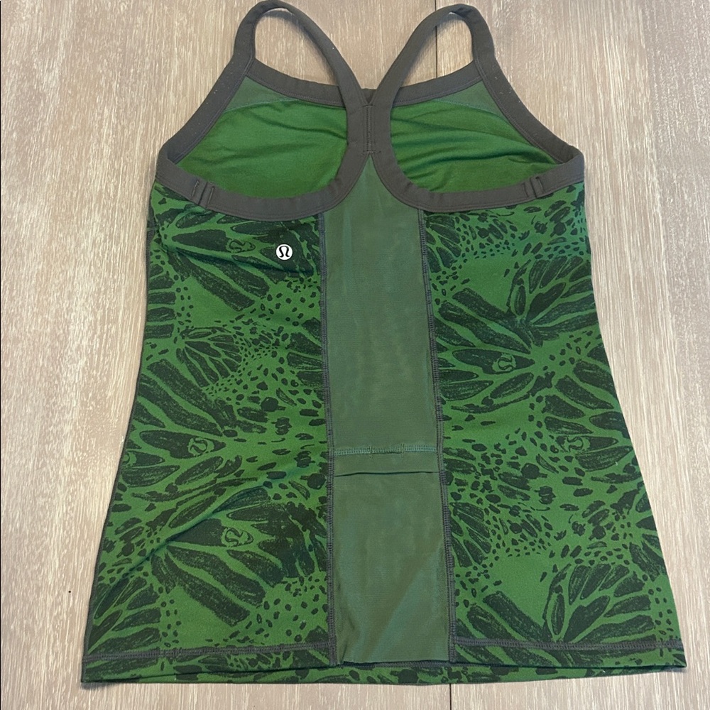 Lululemon‎ Green Patterned workout Top - image 2
